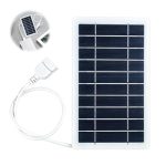 Draagbare oplader op zonne-energie, 2 W, 5 V, met USB-poort, waterdicht zonnepaneel IP65 voor wandelen, kamperen en outdoor-activiteiten, duurzaam epoxyframe, USB-kabel inbegrepen, milieuvriendelijk