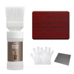 MOLLOR Houtbeits Waterbasis - Beits en Sealer in Één - Geen Grondverf of Toplaag Nodig, SnelDrogend, Laag Geur, Niet-Giftig voor Binnen & Buiten Meubelen 150G (Rood Hout)