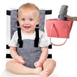 NivaKid Draagbare Reiskinderstoel, Ultralight Opvouwbare Stoffen Stoelverhoger Baby met 3-Punts Veiligheidsgordel, Past op de Meeste Eetkamerstoelen, Voor Baby's 6–36 Maanden, Tot 15kg Schoon te Maken