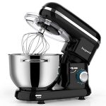 Beste keukenmachine voor brooddeeg Keukenmachine Kneedmachine voor bakken, Vospeed 1500W 6-snelheden elektrische keukenmixer met 6,2QT kom, klopper, haak, garde, eierscheider (Zwart)