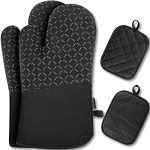 Beste ovenwanten MILcea Ovenhandschoenen, set van 4 (zwart)