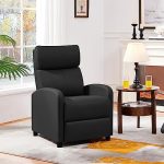 Yaheetech Relaxstoel, relaxstoel, televisiestoel, Cinemastoel, sofa, Recliner, enkele bank, tv-kruk, bank, beensteun, kunstleer