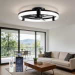 Plafondventilator Met Slimme App & Afstandsbediening 50cm, 6 Snelheden, Dimbaar 3000K-6500K, Timer- En Geheugenfunctie, Omkeerbare DC-Motor Voor Slaapkamer, Woonkamer, Eetkamer