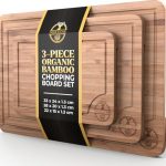 Deer & Oak Snijplank Hout Set 3-delig Voorgeolied Bamboe Snijplank met Handvat & Sapgroef, Keukenplank, Snijplanken Hout, Snijplank, Houten Plank Keuken