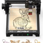 Acmer T1 lasergraveermachine, 2,5 W, draagbaar mini-graveerapparaat, 0,01 mm zeer nauwkeurige lasersnijder, werkbereik 130 x 130 mm, lasergraveermachine voor hout, leer, glas, metaal en