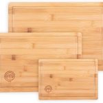 Masterchef Houten Snijplanken, Bamboe, 38cm x 27.5cm, 34cm x 23.5cm, 23cm x 15cm, Vaatwasmachinebestendig, Houten Planken Groot, Medium en Klein, Keukenplanken, Natuurlijk Bamboe, Met Sapgroefs