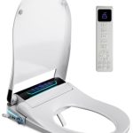 Slimme toiletzitting met bidet en sproeier, Japanse toiletzitting met verwarmde zitting, douchetoilet met automatisch deksel en aromatherapie, elektronisch bidet met warm water, föhn en nachtlampje