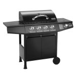 TAINO Basic 4 + 1 BBQ gasgrill, grillwagen, roestvrij stalen brander + zijbrander, TÜV (BASIC 4+1 gasgrill)
