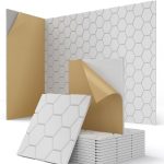 Kuchoow Akoestische panelen, zelfklevend, 12 stuks, akoestische platen voor muur en akoestisch kantoor, wit, geluidsabsorberende panelen met akoestische isolatie en geluidsabsorberende wand, 30 x 30 x