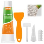 Smdrafy Tegellijm voor badkamer, tegellijm voor buiten, vorstbestendig, tegels, krachtlijm voor binnen en buiten, montagelijm, extra sterk, voor tegels, cement, steen, vloer, muur, 150 g