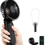 Beste handventilator Handheld Fan, Draagbare ventilator met 4000 mAh, Handventilator met LED-display, 180° verstelbare oplaadbare ventilator, 6 snelheden, kantoor, slaapkamer, buiten