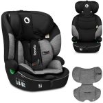 LIONELO Levi i-Size Autostoel Groep 1/2/3 (76-150 cm – 9-36 kg) Kinderzitje 1-12 Jaar – met 5-Puntsgordel – 10-standen Verstelbare Hoofdsteun Memory Foam – Zijbescherming – Ademend Comfort – Grijs