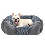 JOEJOY Hondenmand voor Kleine Honden, Wasbaar Hondenbed Anti-angst, Zachte & Ademende Pluche Hondenmand, Anti-Slip Hondenbed voor Honden en Katten, 51x48x15cm
