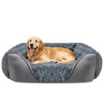 JOEJOY Hondenmand voor Grote Honden, Wasbaar Hondenbed Anti-angst, Zachte & Ademende Pluche Hondenmand, Anti-Slip Hondenbed voor Honden en Katten, 89x63x23cm