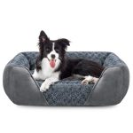JOEJOY Hondenmand voor Middelgrote Honden, Wasbaar Hondenbed Anti-angst, Zachte & Ademende Pluche Hondenmand, Anti-Slip Hondenbed voor Honden en Katten, 76x61x23cm