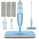 De microvezel vloerdweil van MEXERRIS voor het reinigen van vloeren, wordt geleverd met spray, geschikt voor vloeren van hardhout, tegels, laminaat, vlakmop met 3 herbruikbare microvezel pads en 1