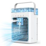 Beste kleine airco Mobiele Airconditioner, Draagbare Luchtkoeler met 1L-watertank, Verdampingskoelventilator, Airconditioner Zonder Afvoerslang, Persoonlijke Koelventilator voor Kamers & op de Camping