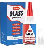 Secondelijm Glas 35g, extra sterk glaslijm transparant & waterbestendig & hittebestendig, lijm voor glas, acrylglas, kunst, kristal en meer