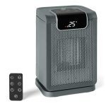 Amazon Basics Ventilatorkachel, Keramisch verwarmingstoestel met PTC-element, 70° oscillatie, 1800W, 25 cm, Grijs