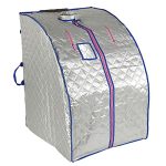 Beste infrarood sauna Infrarodsauna, Sauna Draagbare Verwarming, Infrarood Sauna Box, Thuis Sauna, Draagbare Thuis SPA, Instelbare Temperatuur, Afstandsbediening, Opvouwbare Stoel, Verwarming Voet Pad, Gewichtsverlies Persoonlijke SPA (zilver)